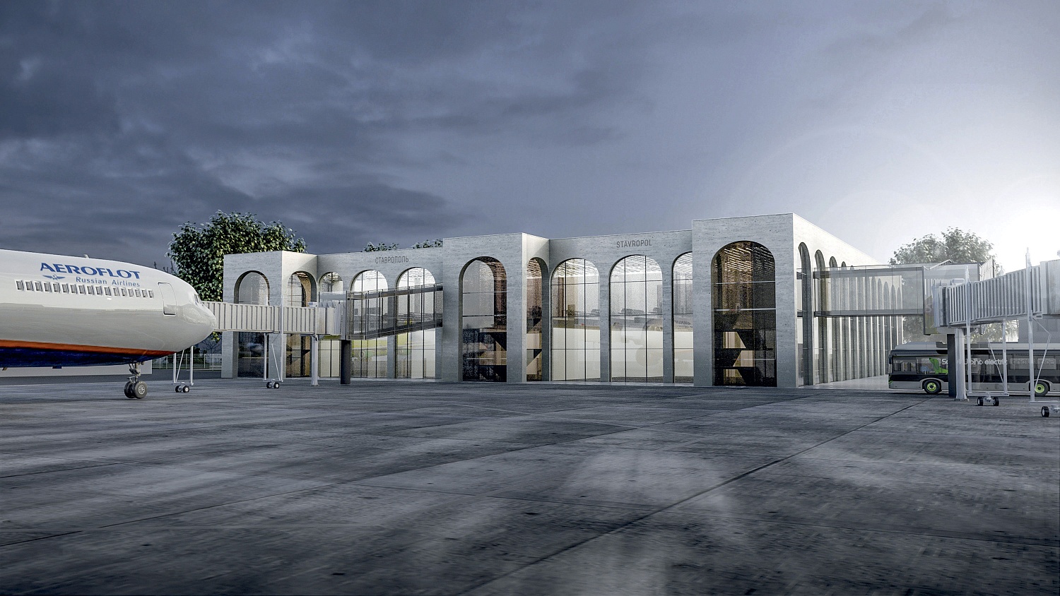 Строительство аэровокзального комплекса внутренних воздушных линий Международного аэропорта Ставрополя